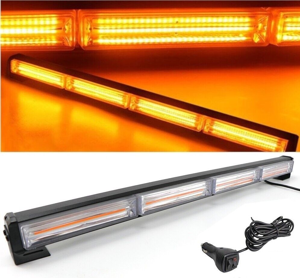 23'' 72W Cob Led Emergency Warning Hazard Flash Strobe Beacon Light Bar Amber