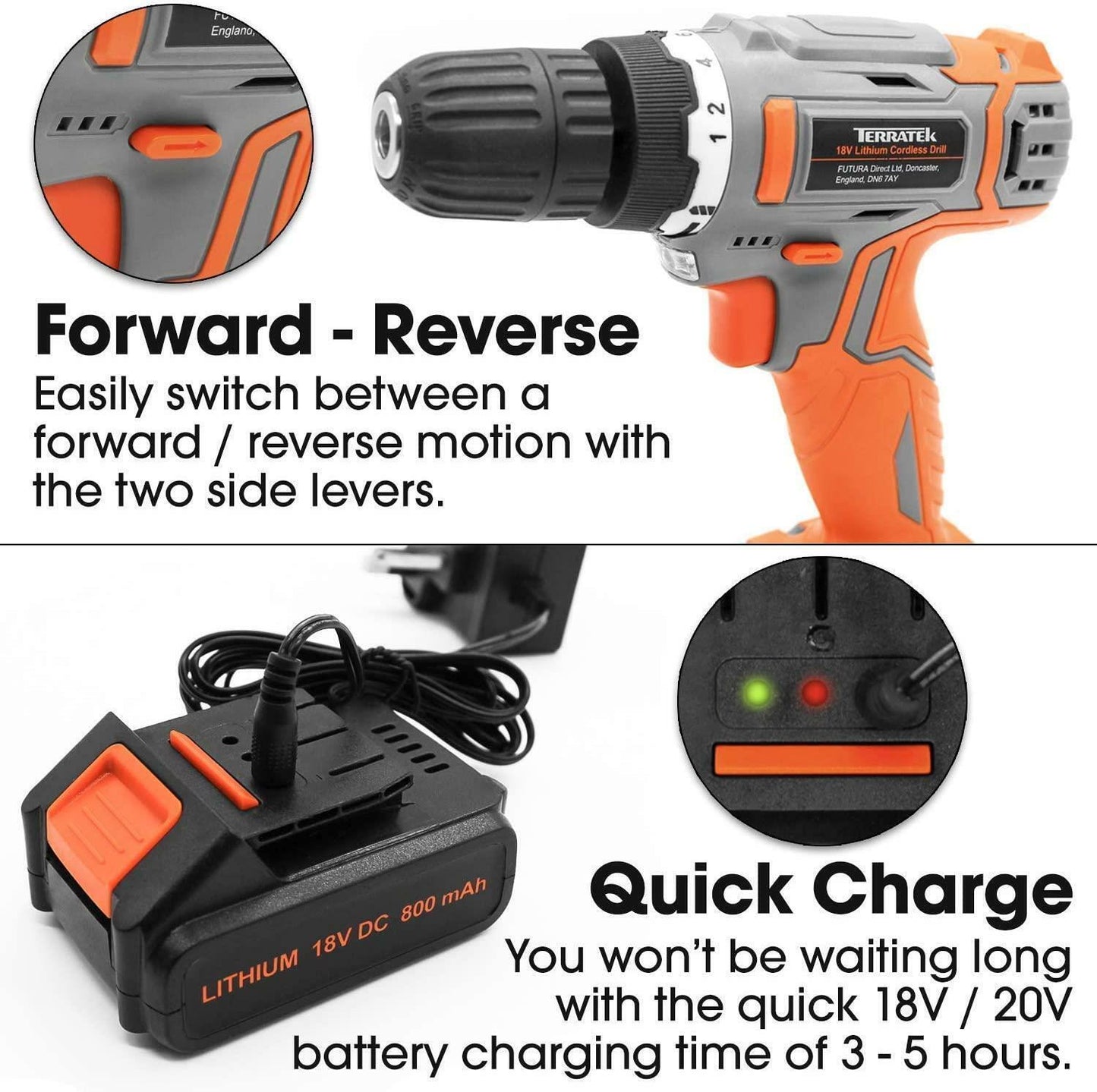 💥SALE💥18V CORDLESS DRILL DRIVER SET LI-ION BATTERY ELECTRIC SCREWDRIVER COMBI FREE SHIPPING
