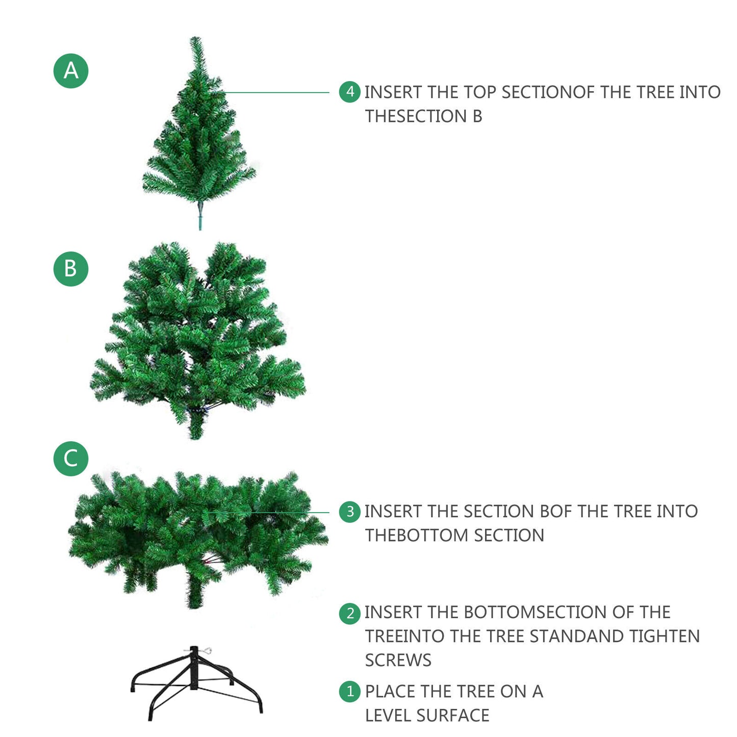 7FT Bushy Christmas Tree Xmas Decorations With 200 LED USB Lights & Stand