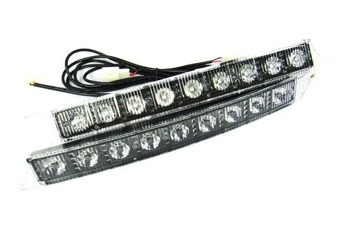2x White 9 LED Daytime Running Light DRL Fog Indicator Side Bumper For Audi VW
