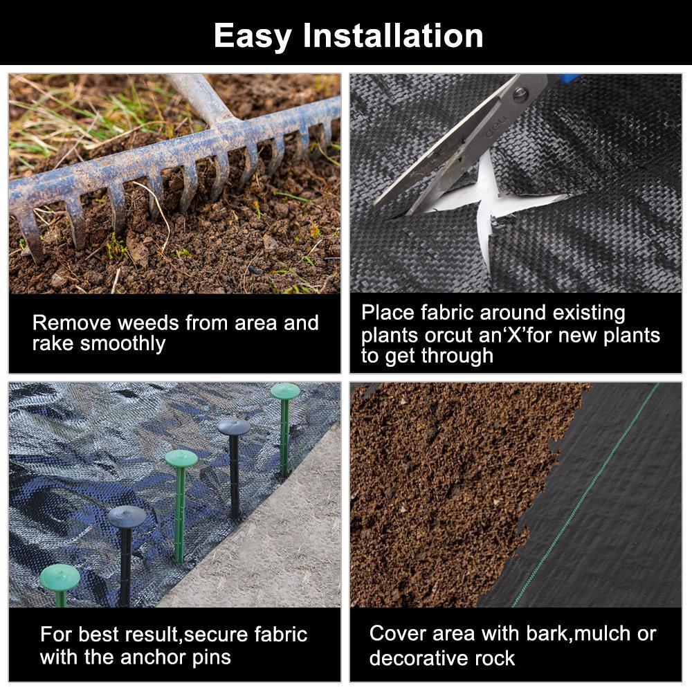 2m x 5m 100GSM Weed Control Ground Cover Driveway Membrane Landscape Fabric