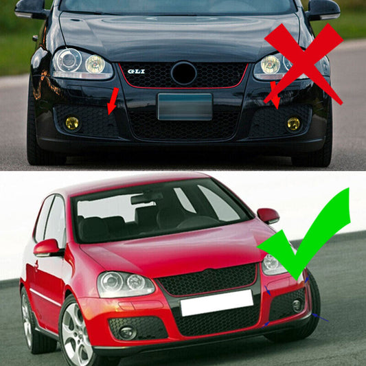 Front Bumper Centre Lower Grille Fog Light Grill For VW Golf MK5 GTI Jetta Set FREE SHIPPING
