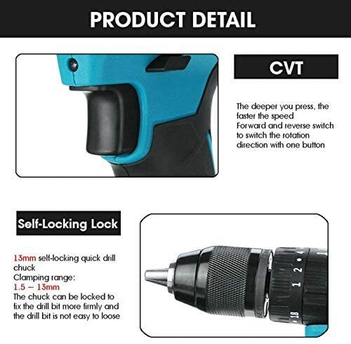 For Makita DHP482Z 18v LXT Li-Ion Cordless 2-Speed Combi Drill LED