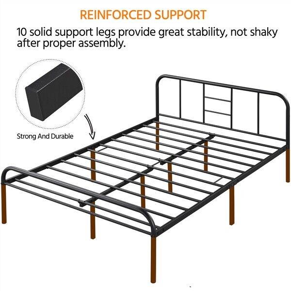 💥SALE💥Double Bed Frame 4ft6 Metal Platform Mattress Foundation Base with Slat Support