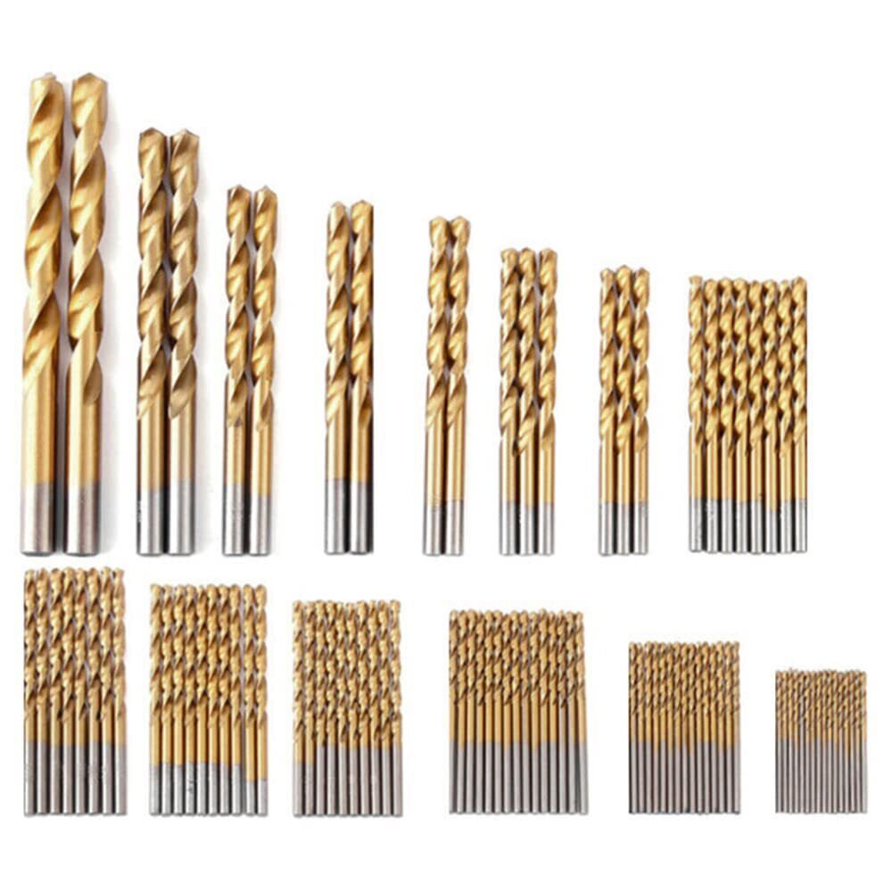 99X HSS Drill Bits Twist Titanium Coated Metric Sizes 1.5-10mm Metal Steel Wood