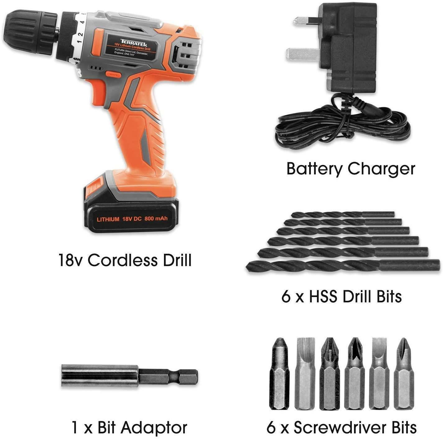 💥SALE💥18V CORDLESS DRILL DRIVER SET LI-ION BATTERY ELECTRIC SCREWDRIVER COMBI FREE SHIPPING