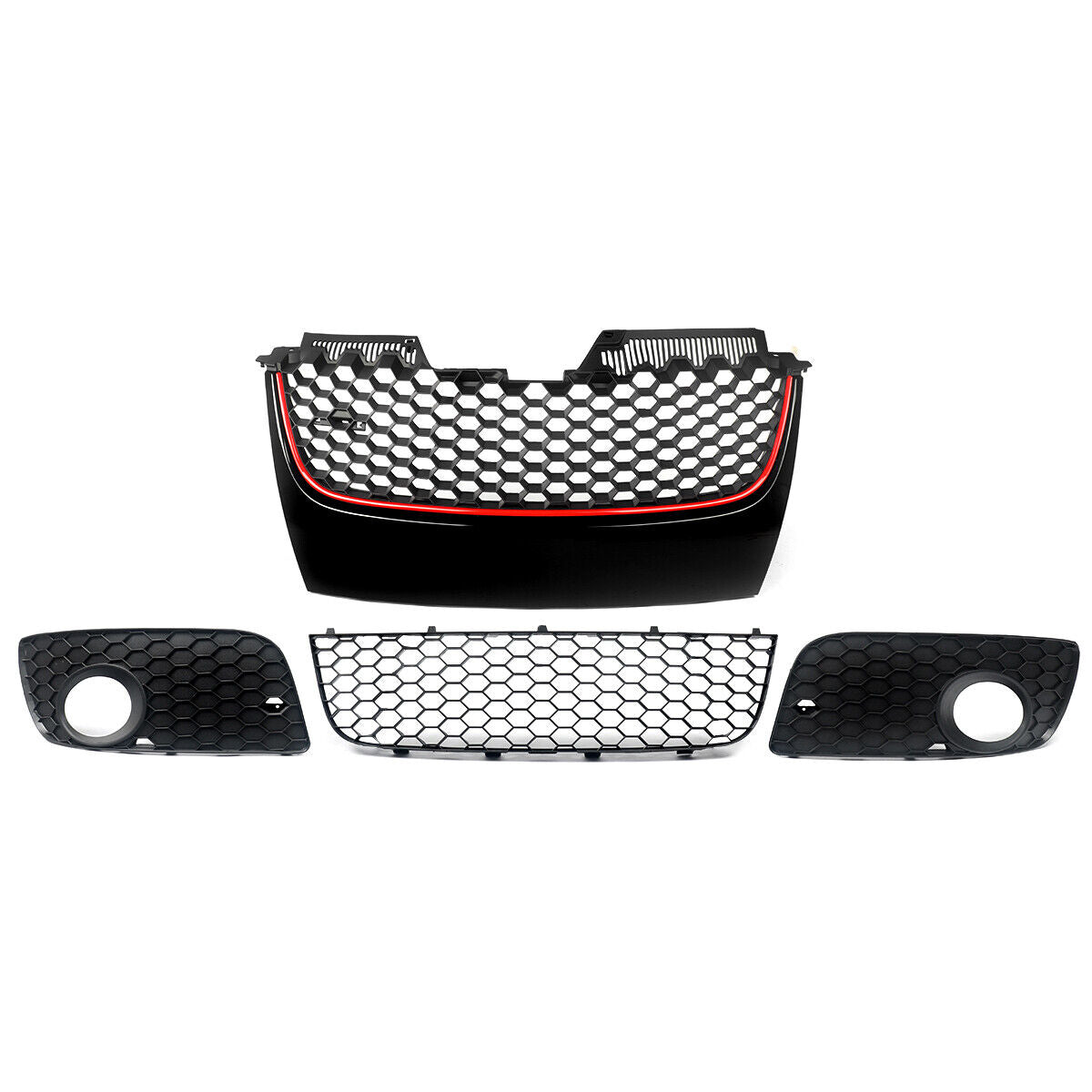 Front Bumper Centre Lower Grille Fog Light Grill For VW Golf MK5 GTI Jetta Set FREE SHIPPING