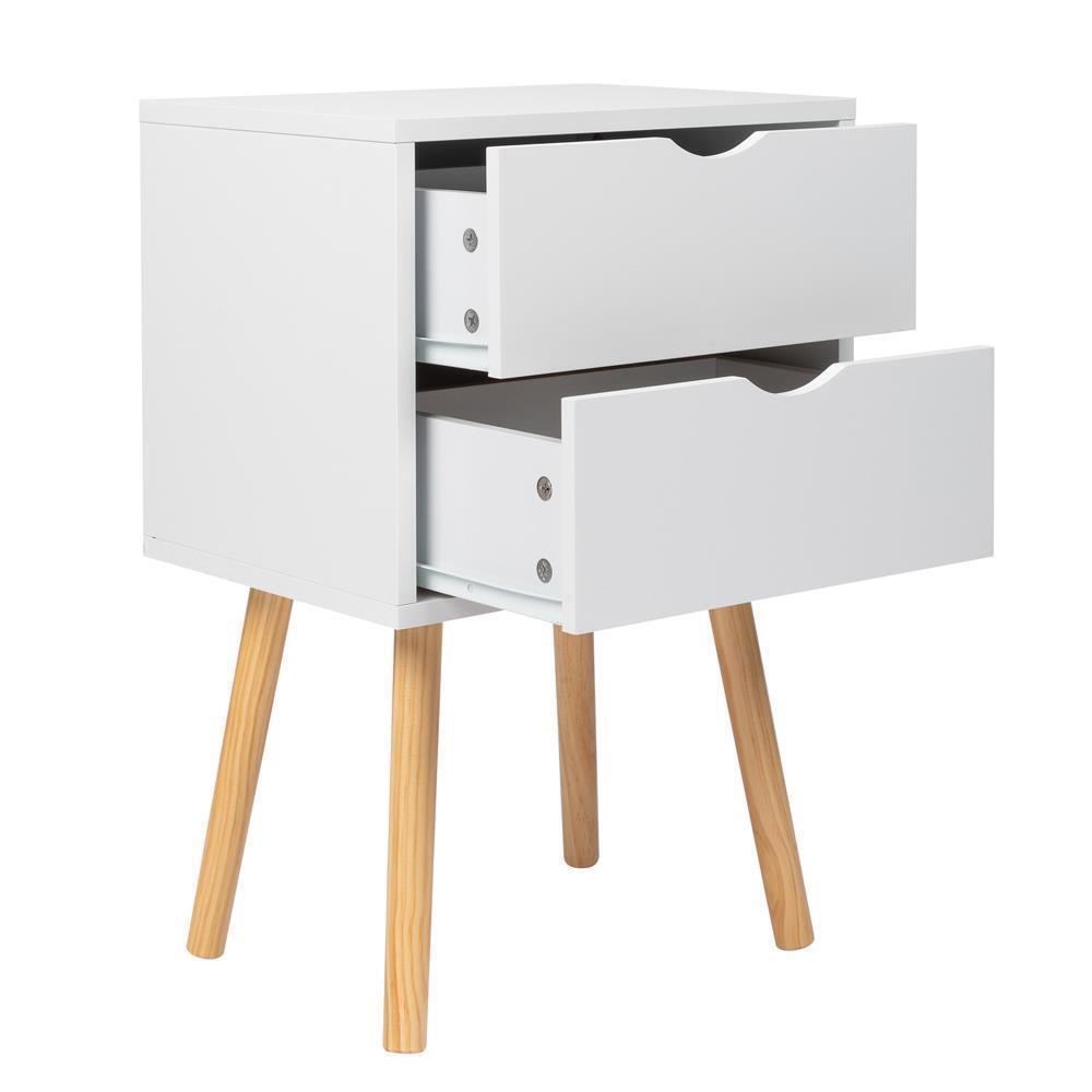 Simple Modern Bedside Table 2 Drawers Nightstand End Table Bedroom Furniture
