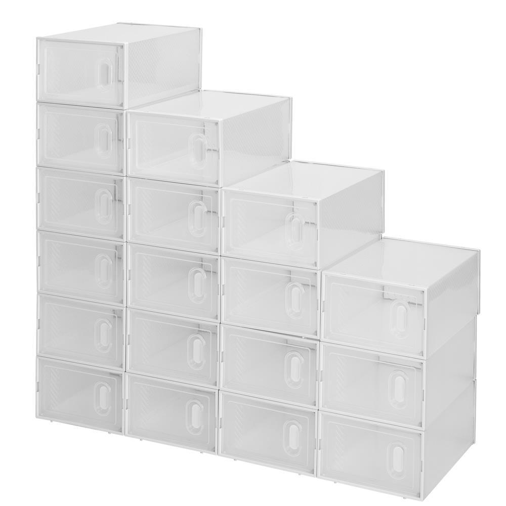 New 18Pcs Transparent Shoes Storage Box Cube Modular Shoe Cabinet Dustproof