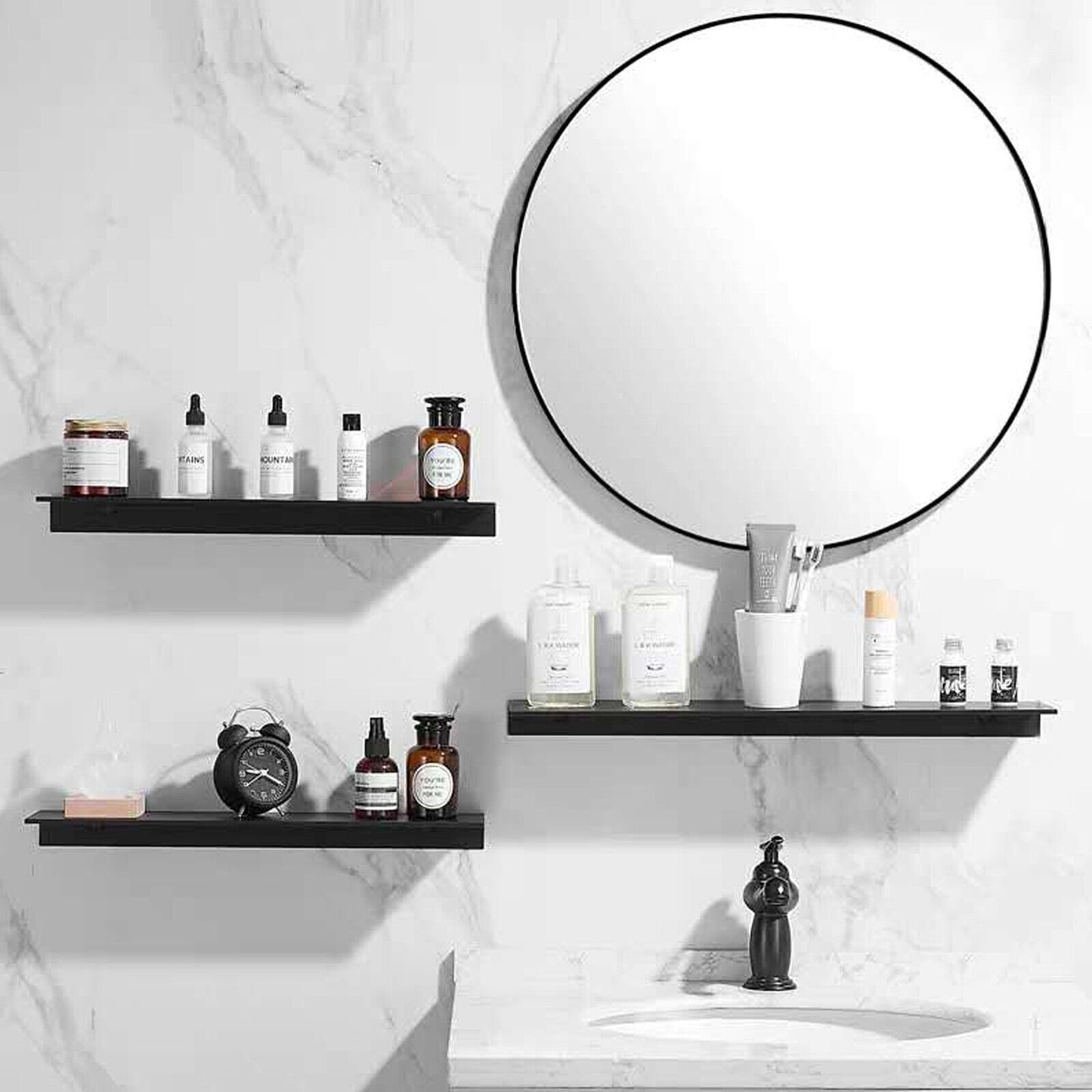 💥SALE💥60cm Round Wall Mounted Mirror Bathroom Bedroom Makeup Dressing Mirror Circle