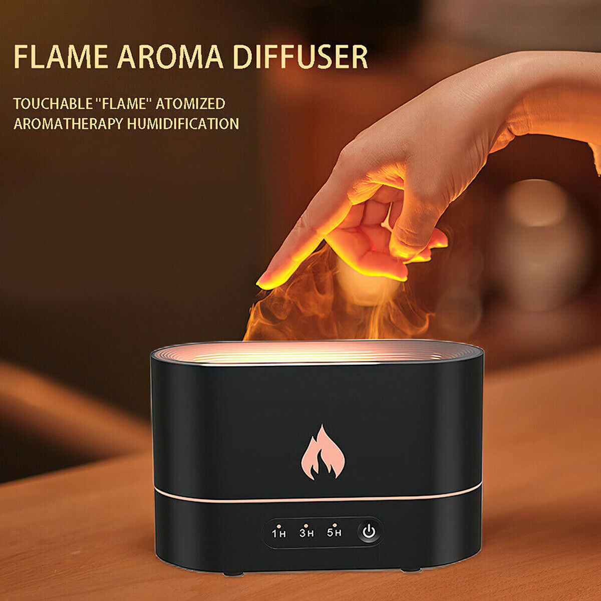 250ml Mist Maker Flame Air Humidifier Essential Oil Diffuser Bedroom Decor Light