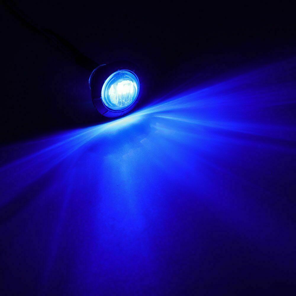 10Pcs 12V Car Truck Lorry Round LED Bullet Button Side Mini Marker Lights Lamp