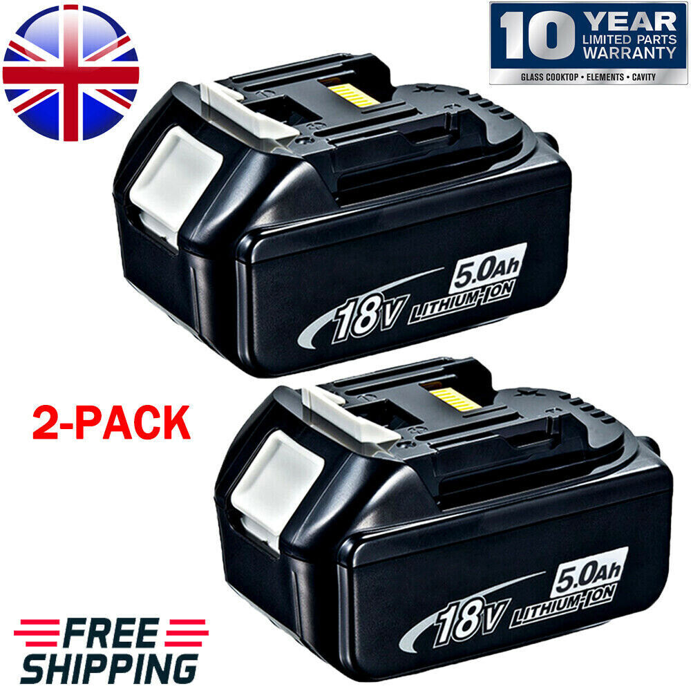 2x For Makita 18V BL1860 BL1840 5.0Ah LXT Li-Ion Cordless Battery BL1830 BL1850