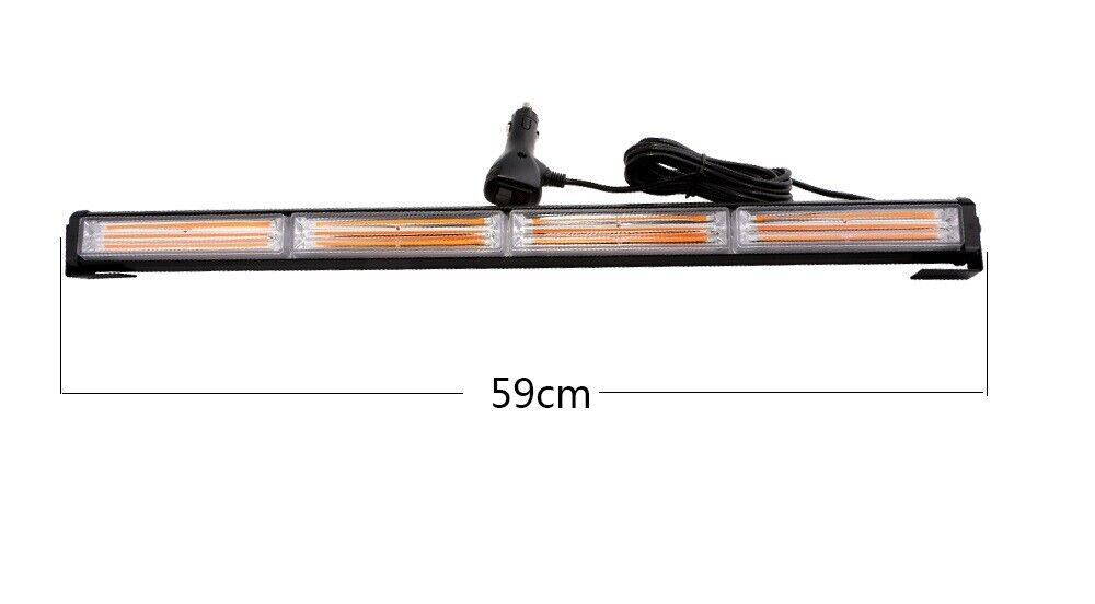 23'' 72W Cob Led Emergency Warning Hazard Flash Strobe Beacon Light Bar Amber