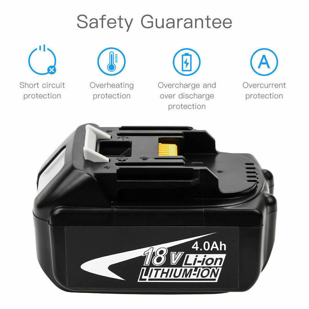 2x For Makita 18V BL1860 BL1840 5.0Ah LXT Li-Ion Cordless Battery BL1830 BL1850