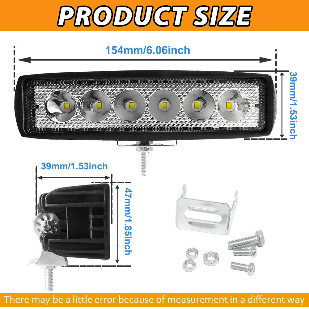 2X 12V 48W LED Work Light Bar Flood Spot Lights Driving Lamp Offroad Car SUV DRL