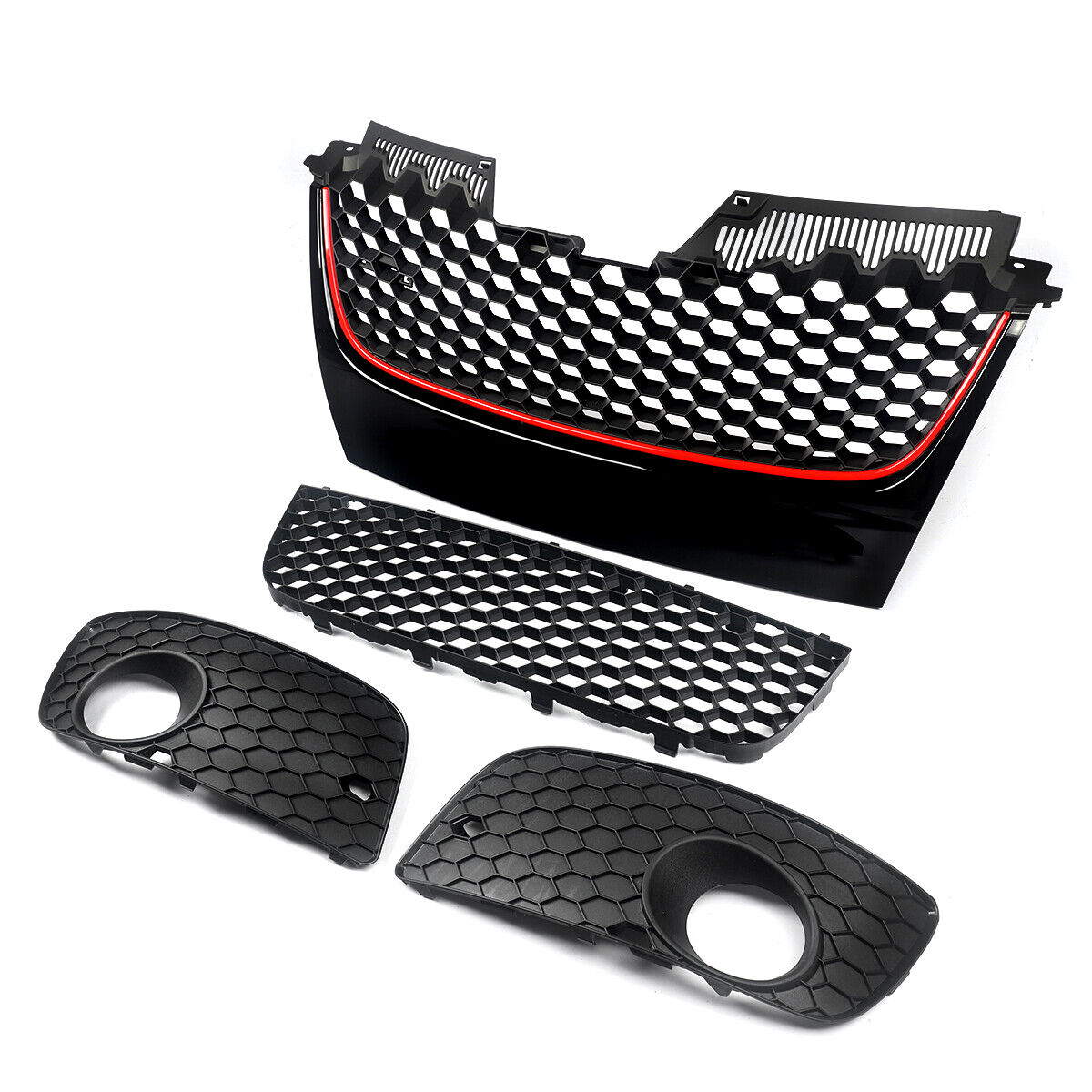 Front Bumper Centre Lower Grille Fog Light Grill For VW Golf MK5 GTI Jetta Set FREE SHIPPING