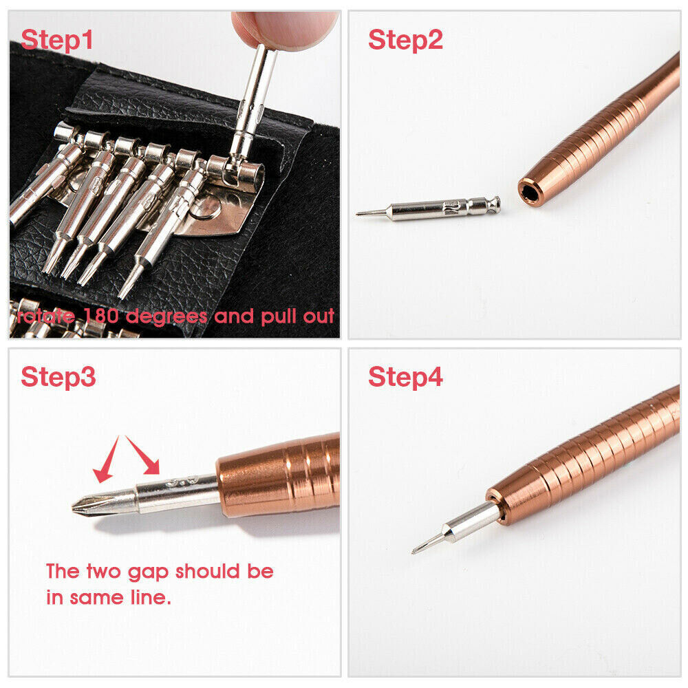 25 Multi Small Precision Hex Torx Star Mini Screwdriver Set Bits Repair Tool Kit 5050796005432