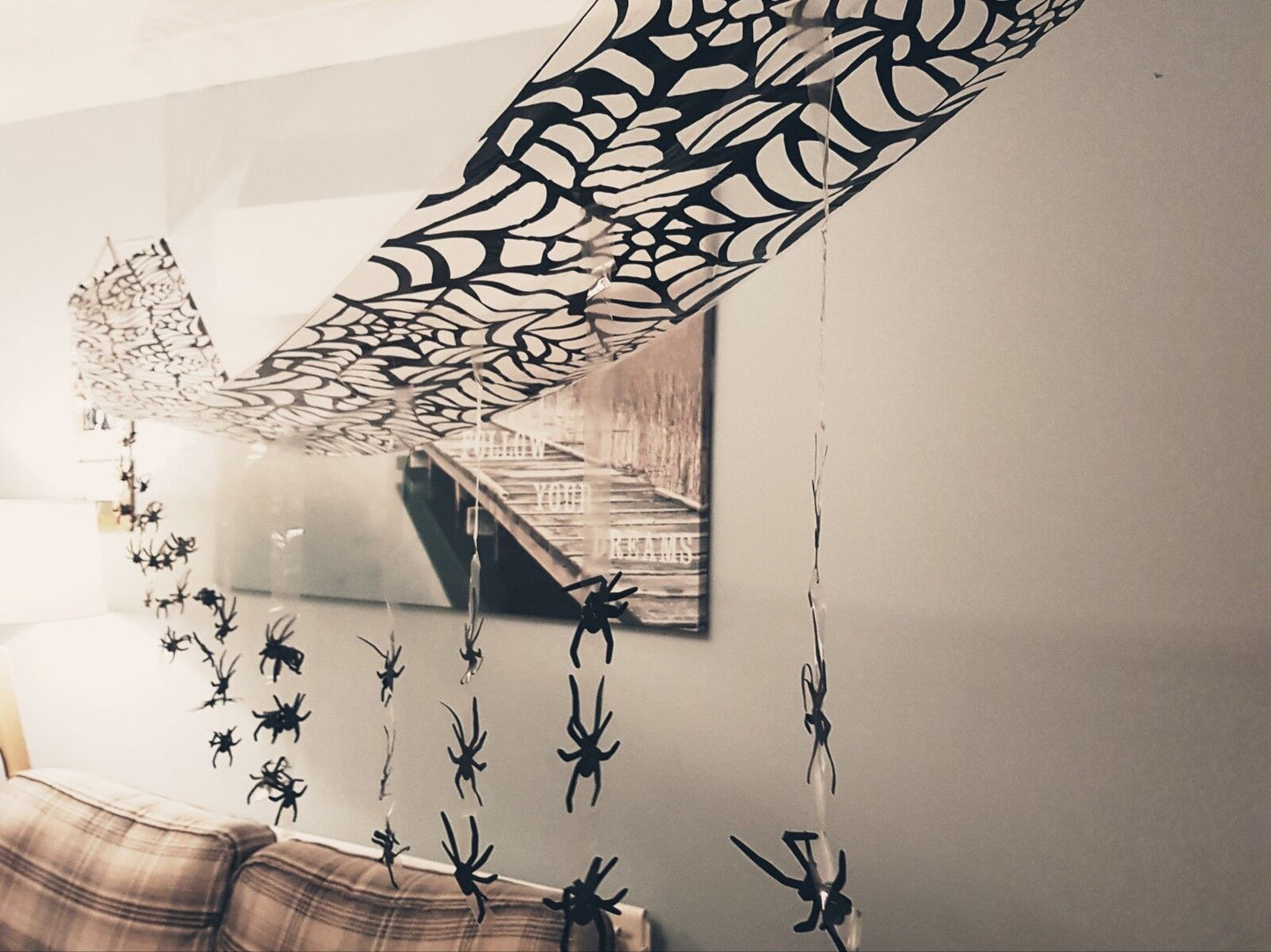 3M HANGING SPIDERS SPIDER CEILING HANG WALL WEB BATS HALLOWEEN DECORATION COBWEB 5026619305966