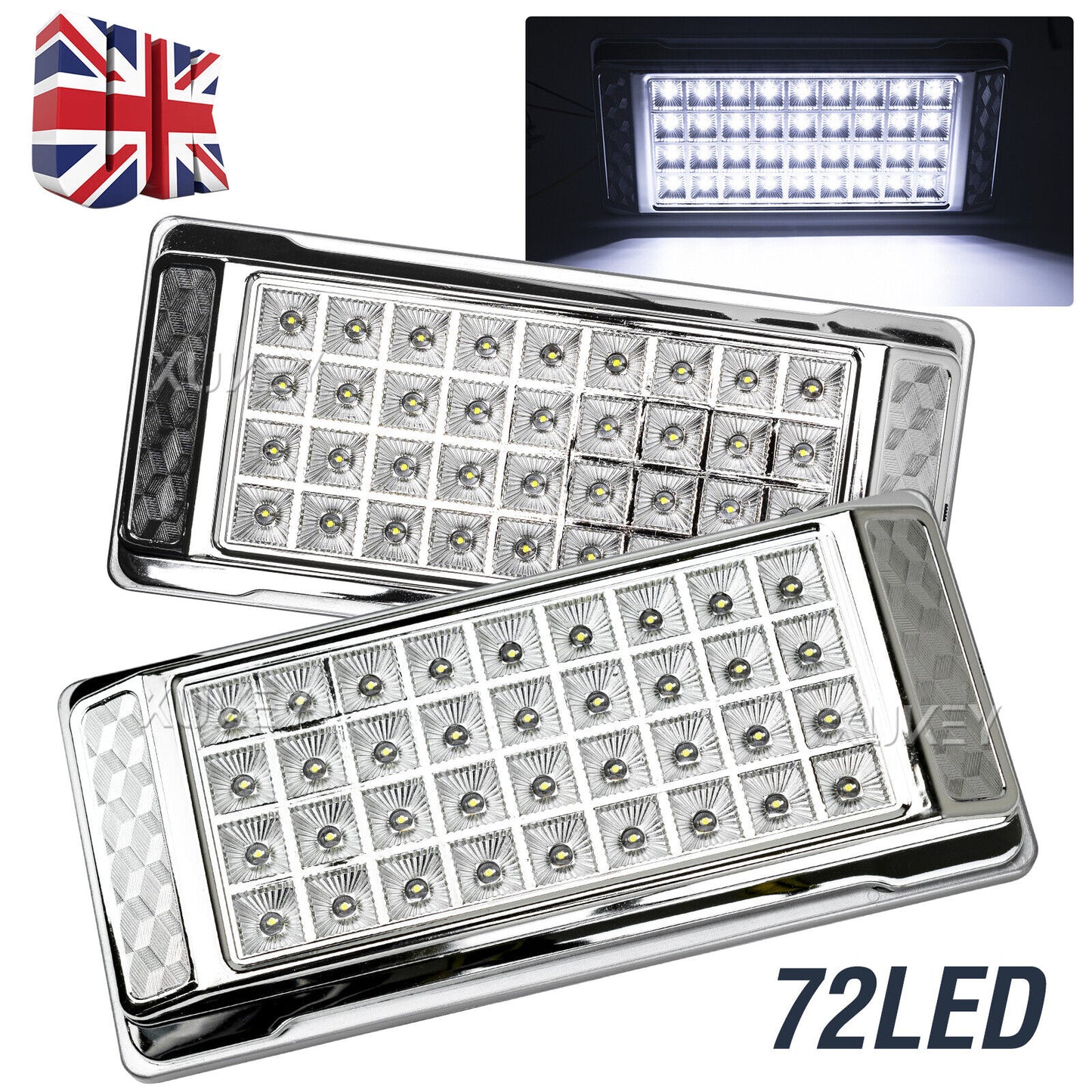 2x 12V LED Interior Strip Lights Bar Ceiling Roof Bar Lamp Car Van Caravan