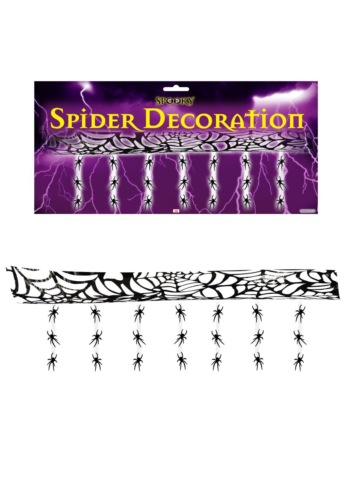3M HANGING SPIDERS SPIDER CEILING HANG WALL WEB BATS HALLOWEEN DECORATION COBWEB 5026619305966
