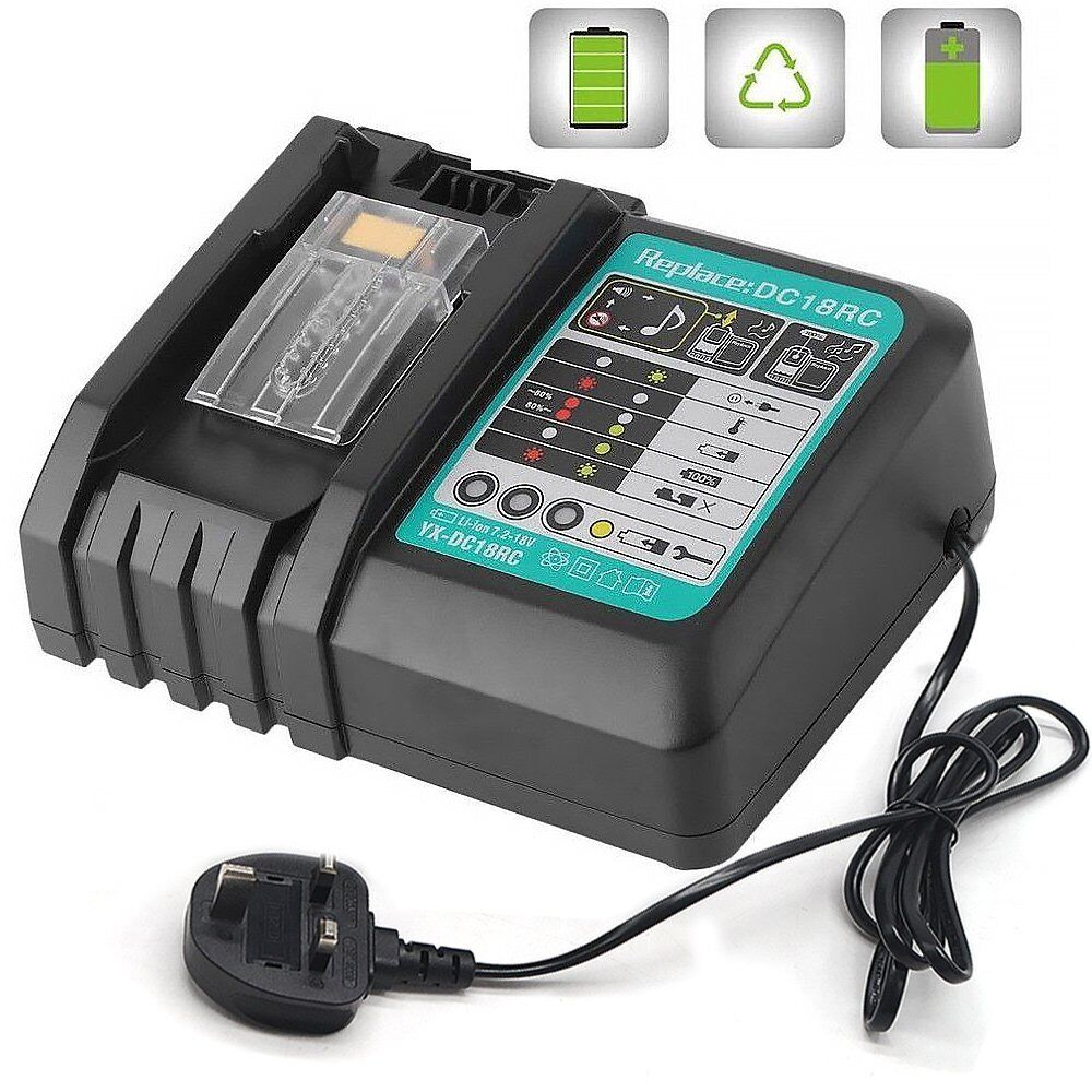 Rapid Battery Charger for Makita BL1830 BL1840 BL1850 BL1860 7.2V-18V 3A UK Plug