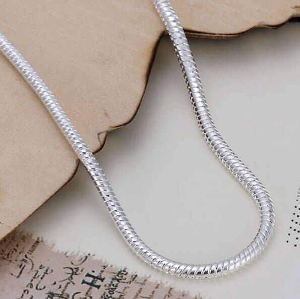 925 Sterling Silver Snake Bracelet Chain Rope 3mm Ladies Charms 8" UK