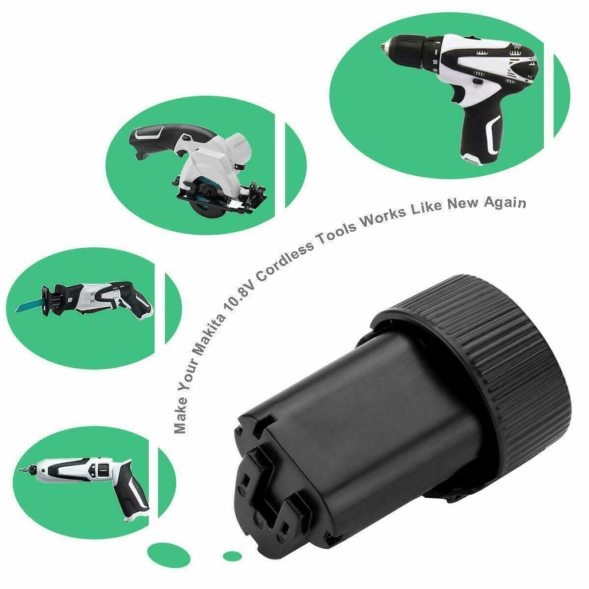 2Pack 10.8V 4.6Ah for Makita BL1013 Li-ion Battery BL1014 194550-6 194551 LCT203