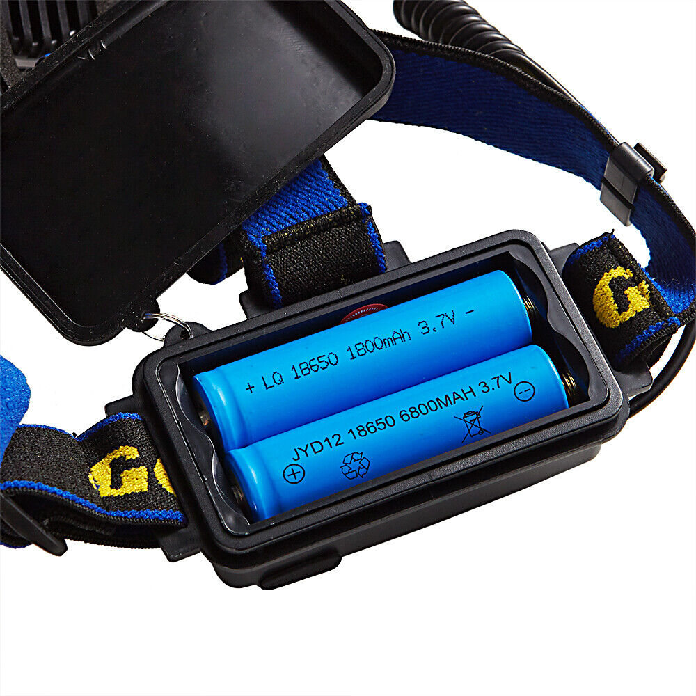 Goodyear Head Light Torch Lamp Headlamp Cree LED Rechargeable Flashlight 6000LM