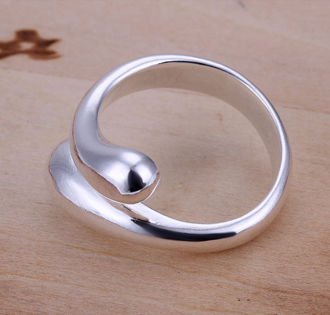 925 Sterling Silver Adjustable Ring Teardrop Thumb Finger Band Ring UK