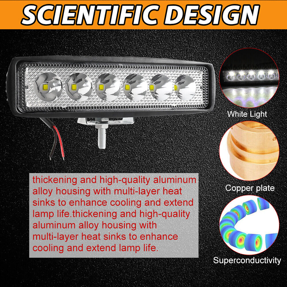 2X 12V 48W LED Work Light Bar Flood Spot Lights Driving Lamp Offroad Car SUV DRL