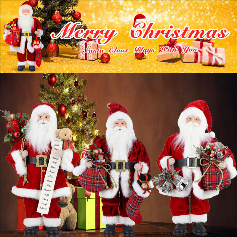 18'' Christmas Standing Santa Claus Doll Decoration Figure Xmas Ornament Gift