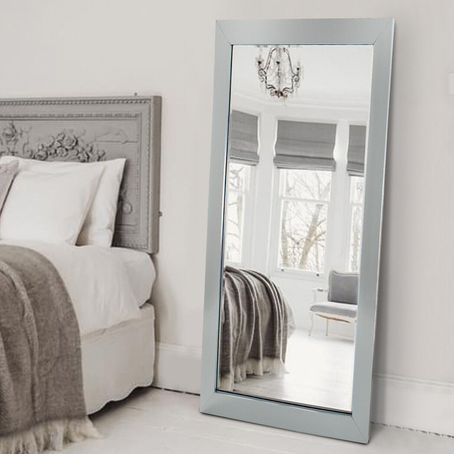 💥SALE💥Silver Long Wall Mounted Bathroom Bedroom Hallway Living Room Mirror Full Length