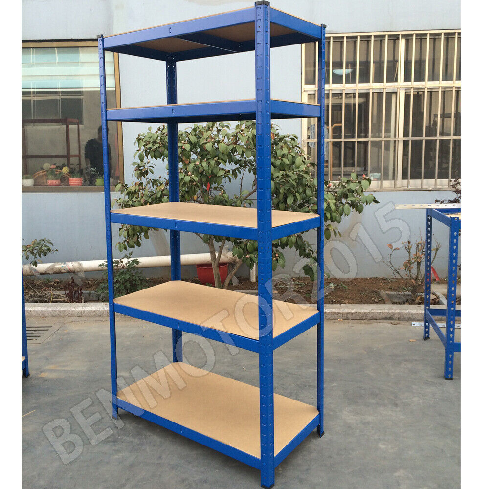 Garage Racking 5 Tier Shelving Unit Boltless Heavy Duty Metal Shelf Shed Storage NEW