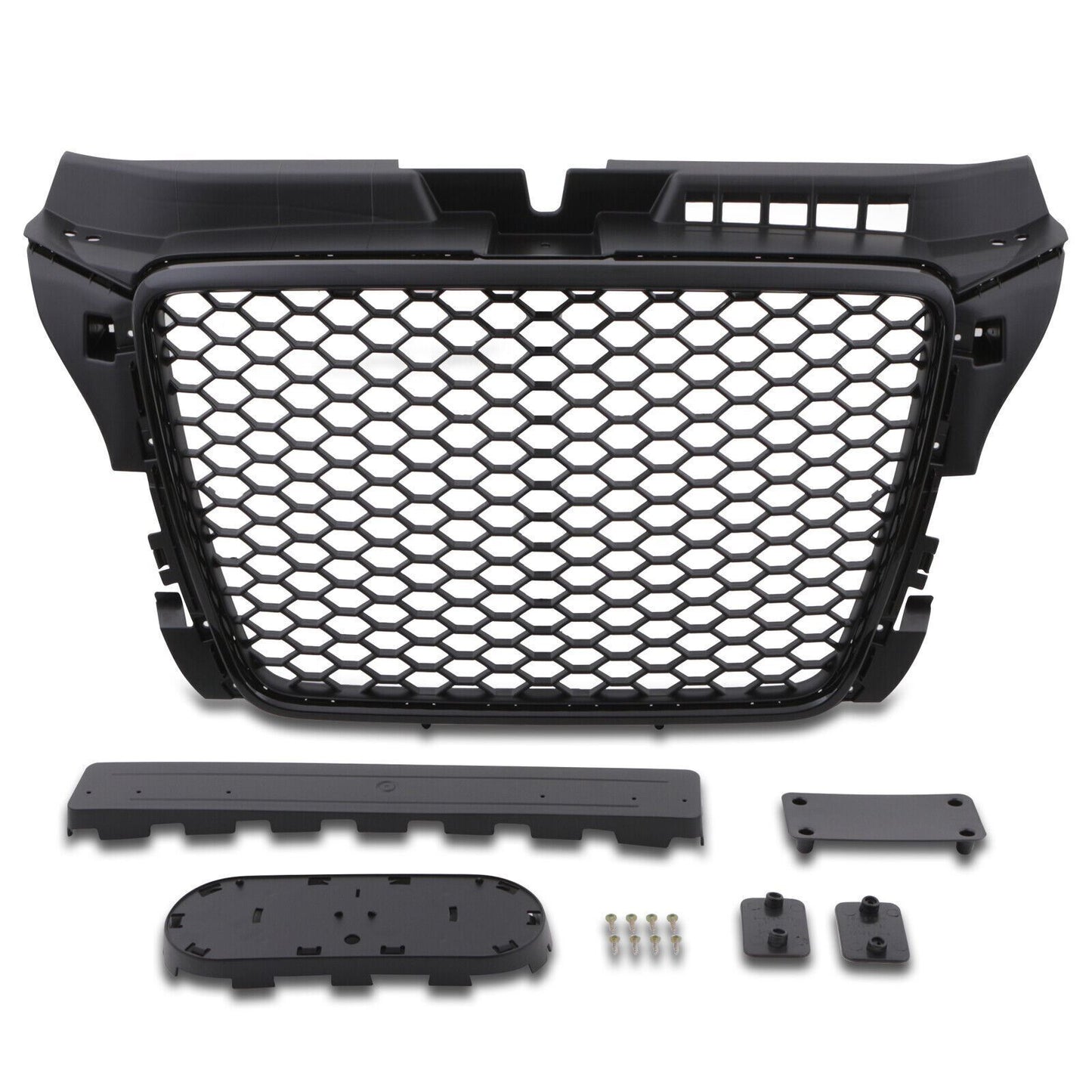 RS STYLE BLACK DEBADGED BADGELESS SPORT MESH GRILL GRILLE FOR AUDI A3 8P 09-11