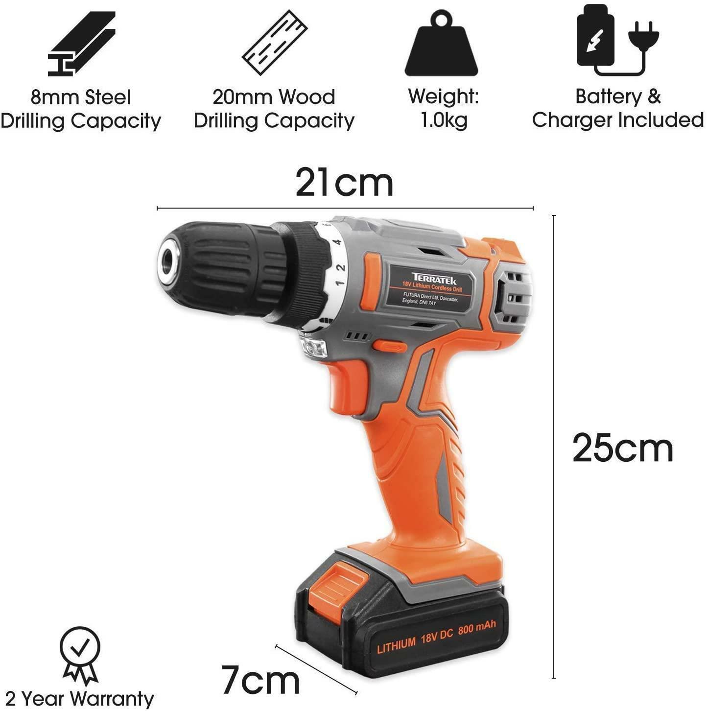 💥SALE💥18V CORDLESS DRILL DRIVER SET LI-ION BATTERY ELECTRIC SCREWDRIVER COMBI FREE SHIPPING