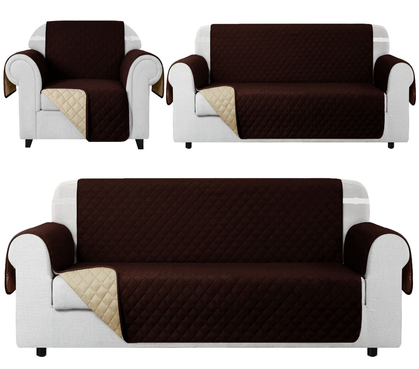 Anti Slip Quilted Sofa Cover Reversible Couch Covers Pet Protector Sofa Throw