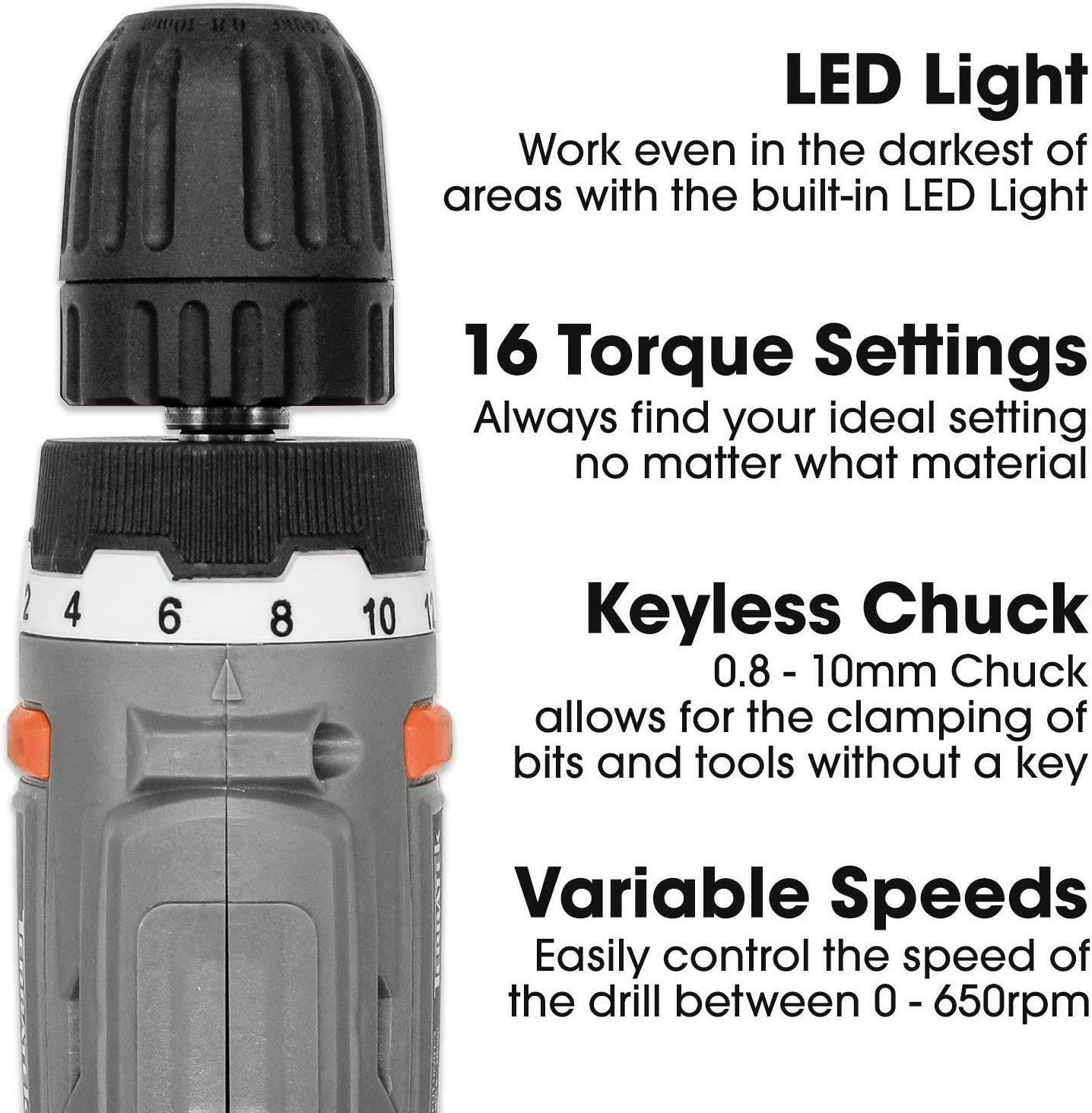 💥SALE💥18V CORDLESS DRILL DRIVER SET LI-ION BATTERY ELECTRIC SCREWDRIVER COMBI FREE SHIPPING