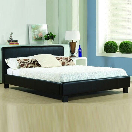 💥SALE💥4Ft6 DOUBLE BLACK LEATHER BED FRAME
