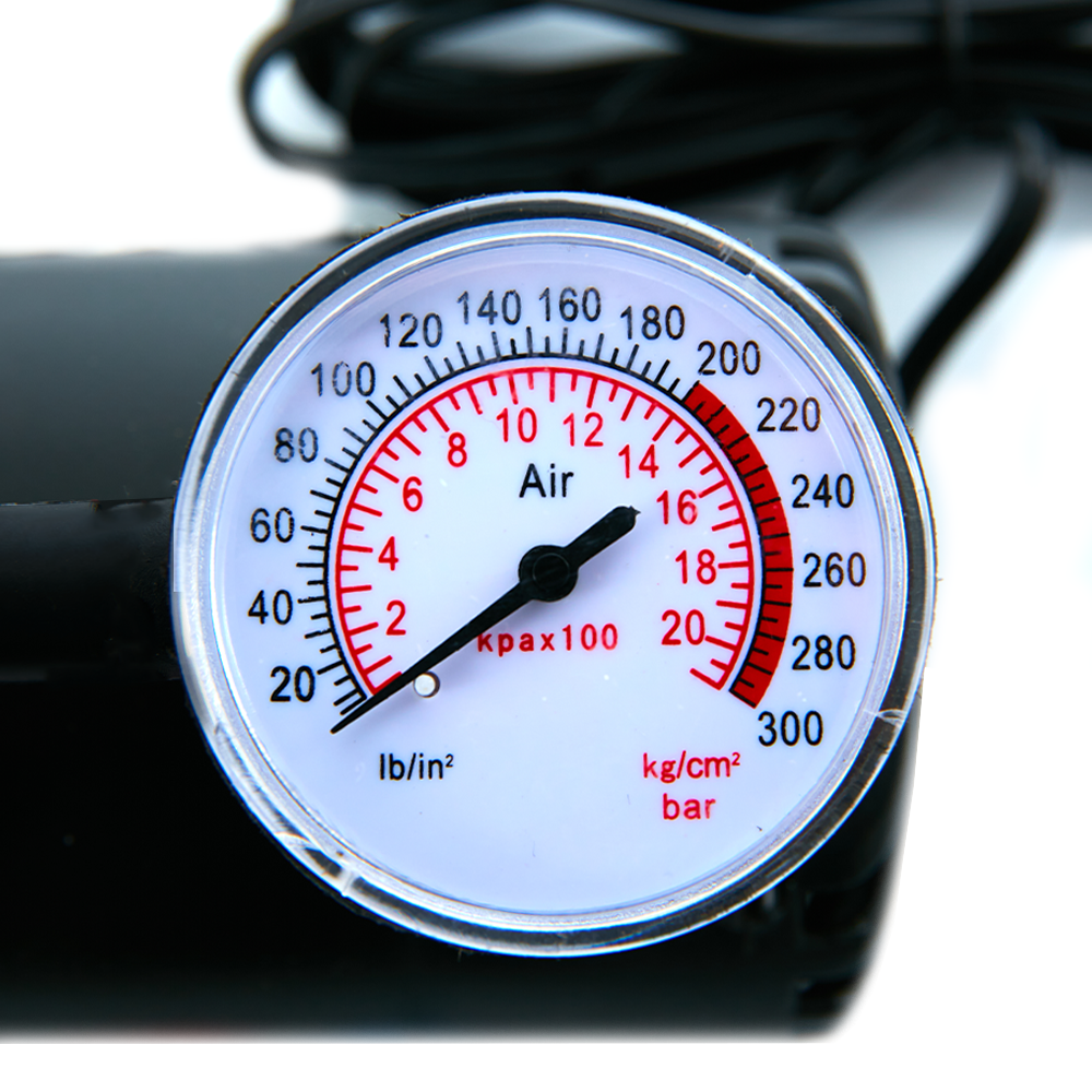 CAR TYRE AIR COMPRESSOR PUMP BIKE CYCLE COMPACT 3M CORD 12V INFLATOR BLACK