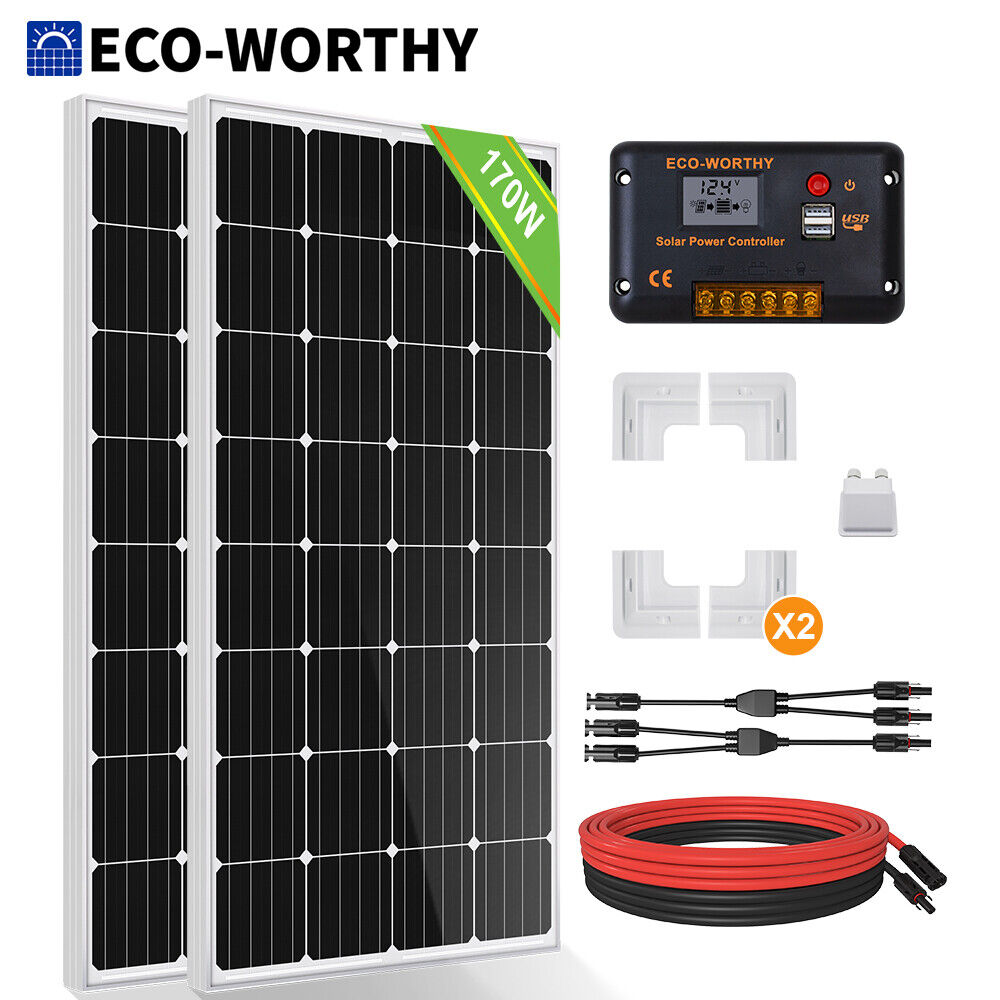 120W Solar Panel Kit with Mounting Brackets for RV Campervan Caravan