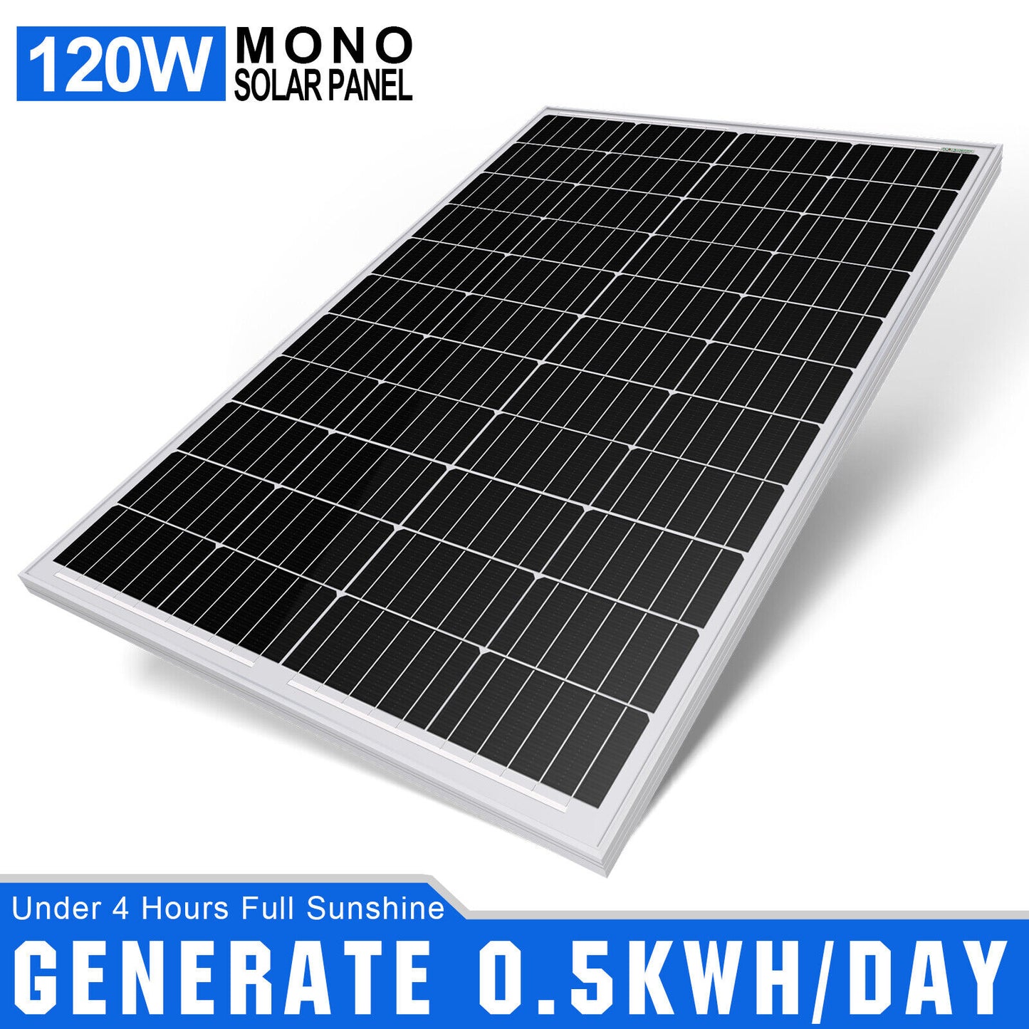 120W Monocrystalline Solar Panel 12V for Off Grid Solar kit RV Caravan