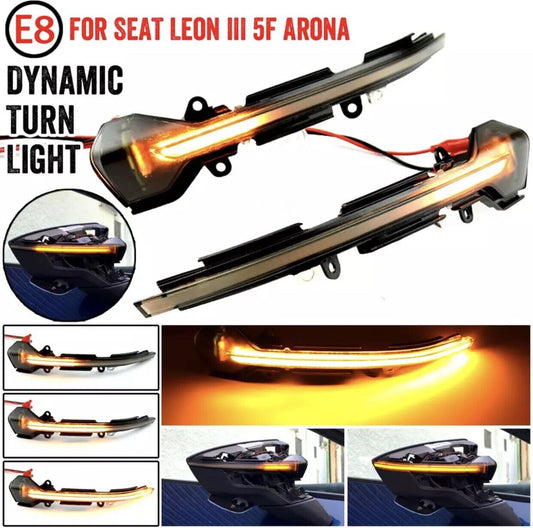 2X Dynamic LED Turn Signal Mirror Light Indicator For Seat Leon MK3 Ibiza 5f 13+ FREE SHIPPING