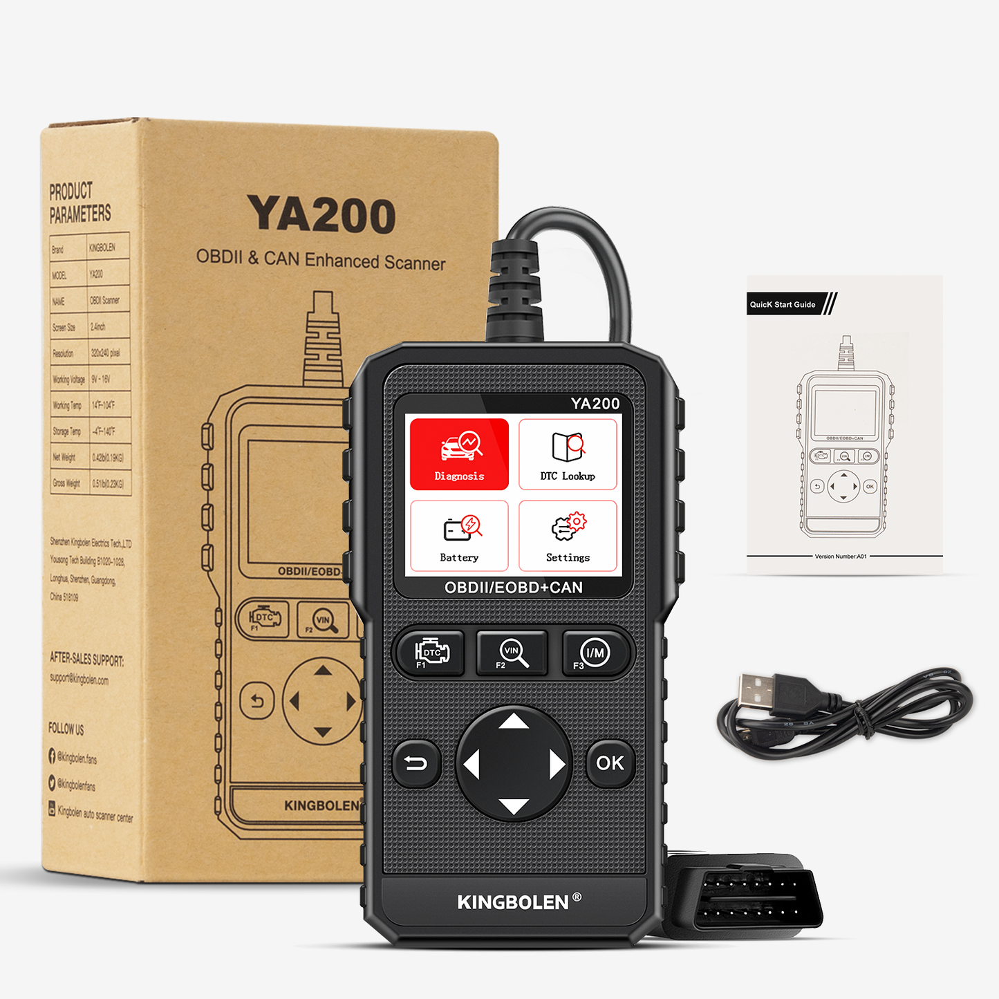 Car Check Engine Diagnostic Scanner OBD2 CAN EOBD Fault Code Reader Reset Tool