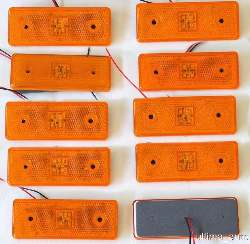 10 x Amber Marker Light 12v LED Orange Side Lamp Indicator Trailer Truck van Bus