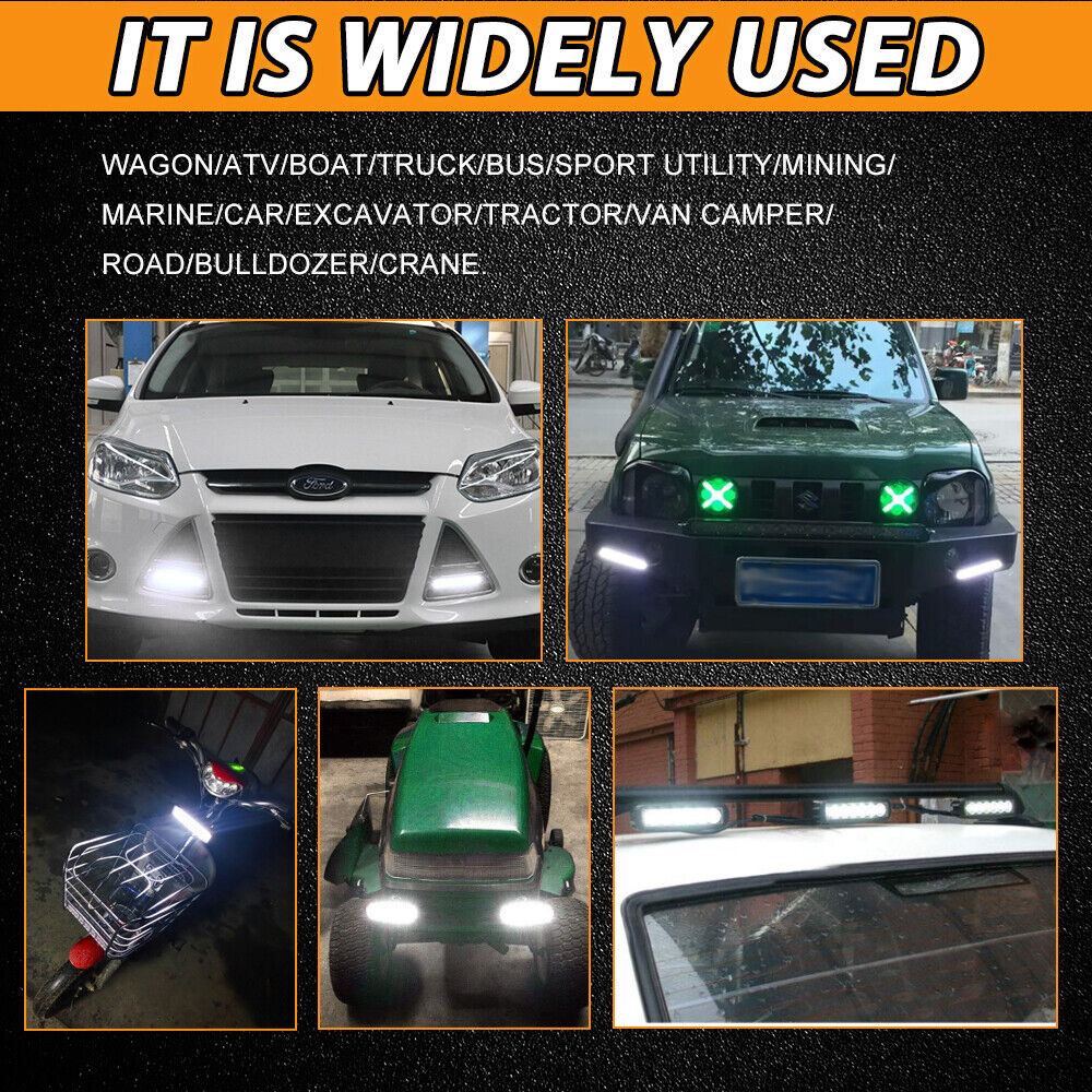 2X 12V 48W LED Work Light Bar Flood Spot Lights Driving Lamp Offroad Car SUV DRL