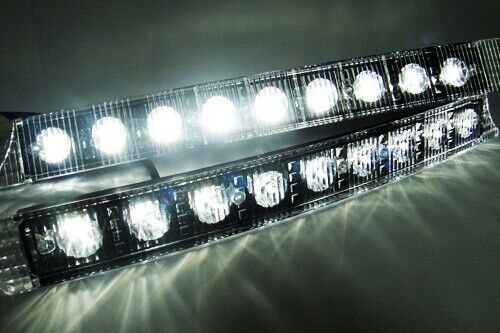 2x White 9 LED Daytime Running Light DRL Fog Indicator Side Bumper For Audi VW