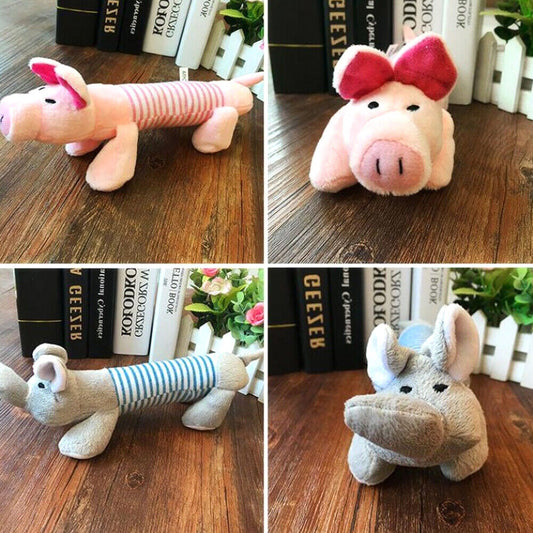 3 Pcs Pet Dogs Chew Toy Cute Squeaker Squeaky Soft Plush Sound Play Puppy Teeth Toys