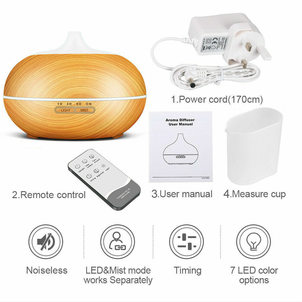 3 in 1 Essential Oil Aroma Diffuser Mist Humidifier Air Purifier Ultrasonic LED