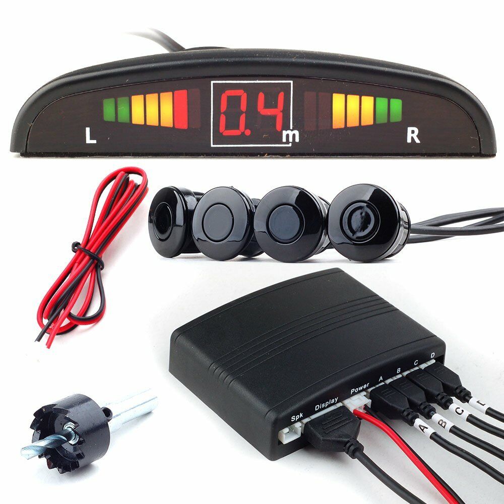 Car Rear Reversing Reverse Parking LED Display Sensor Kit Audio Buzzer Alarm FREE SHIPPING